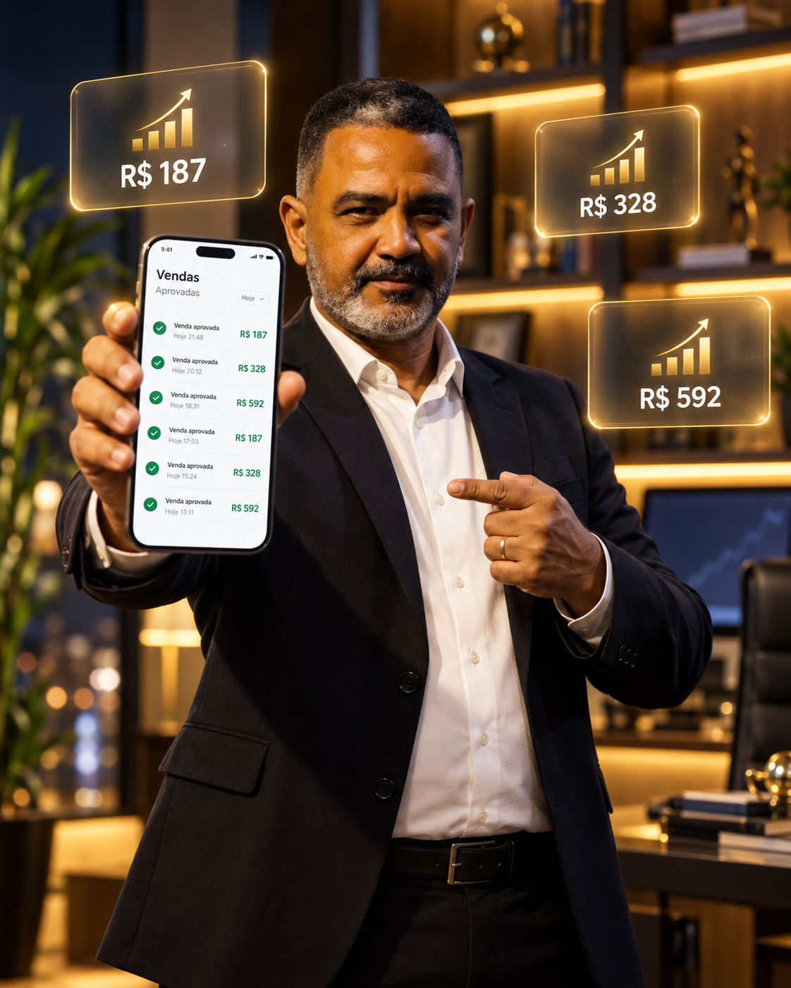 Executivo avaliando diagnóstico de dependência da empresa